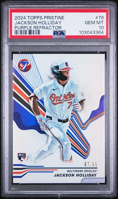 2024 Topps Pristine 79 Jackson Holliday Purple Refractor PSA 10