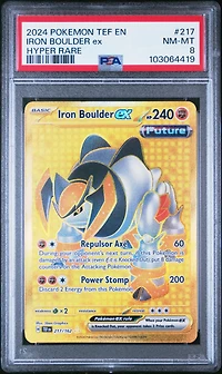 2024 Pokemon Tef En-temporal Forces 217 Iron Boulder Ex Hyper Rare PSA