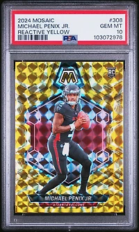 2024 Panini Mosaic 308 Michael Penix Jr. Reactive Yellow PSA 10