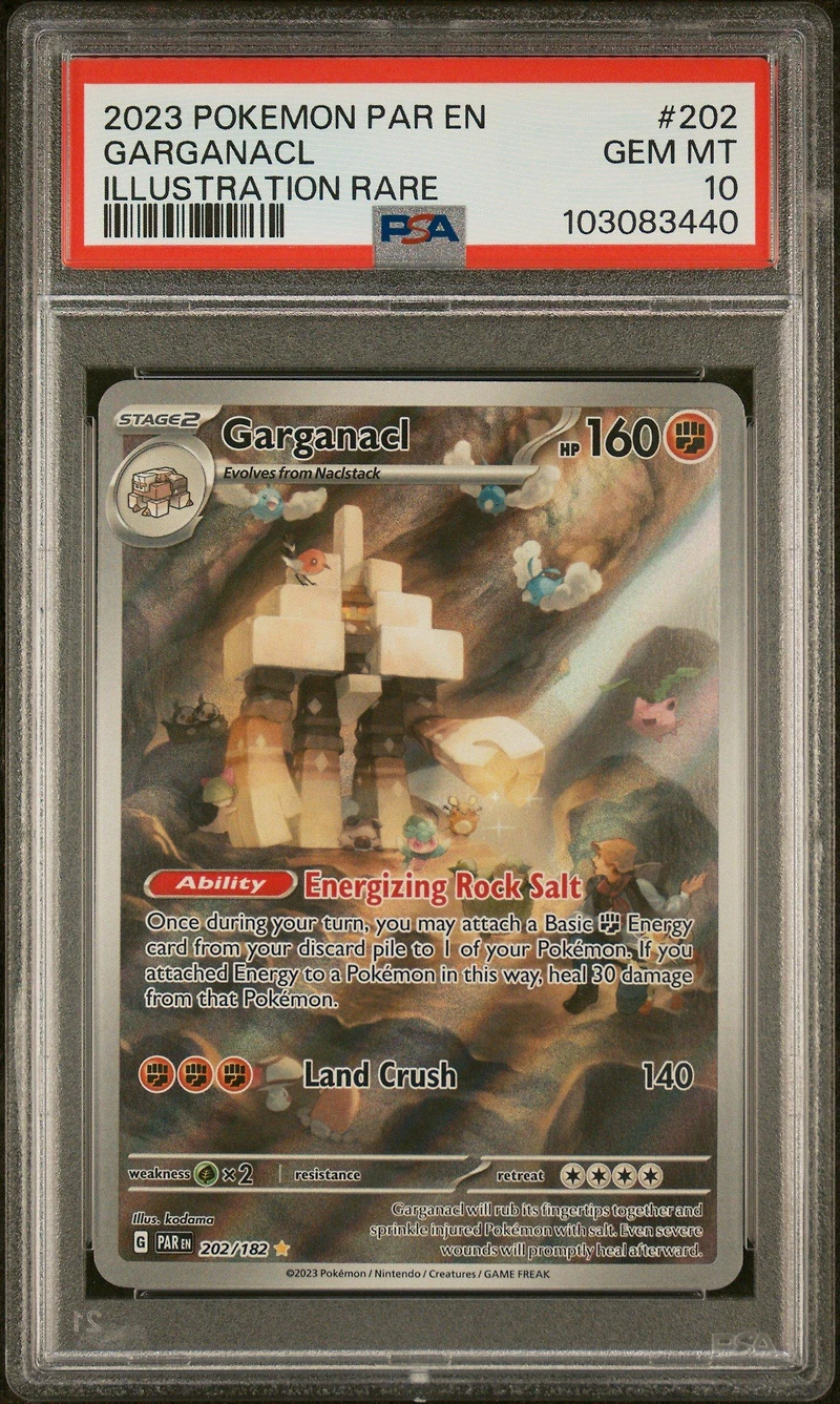 2023 Pokemon Par En-paradox Rift 202 Garganacl Illustration Rare PSA