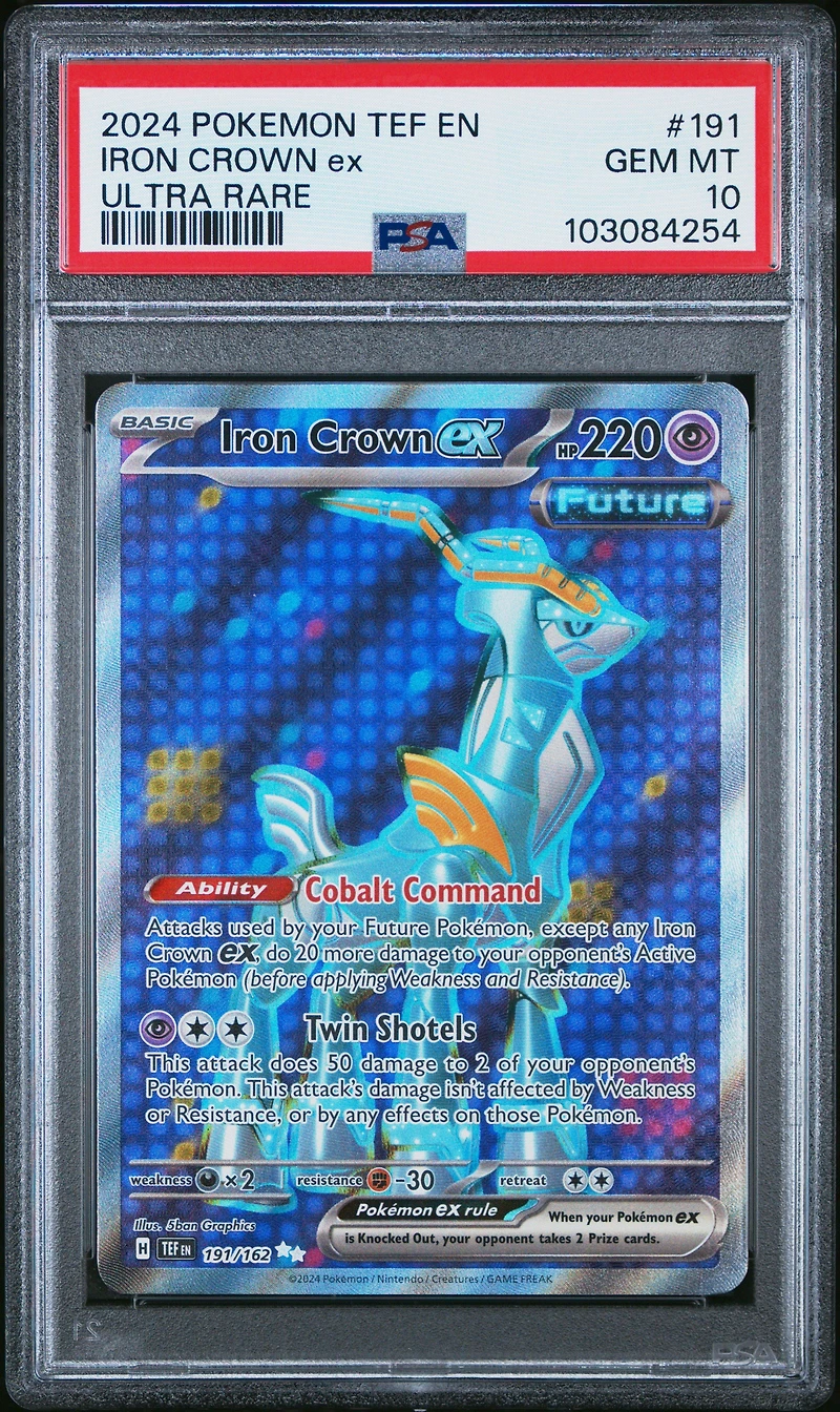 2024 Pokemon Tef En-temporal Forces 191 Iron Crown Ex Ultra Rare PSA