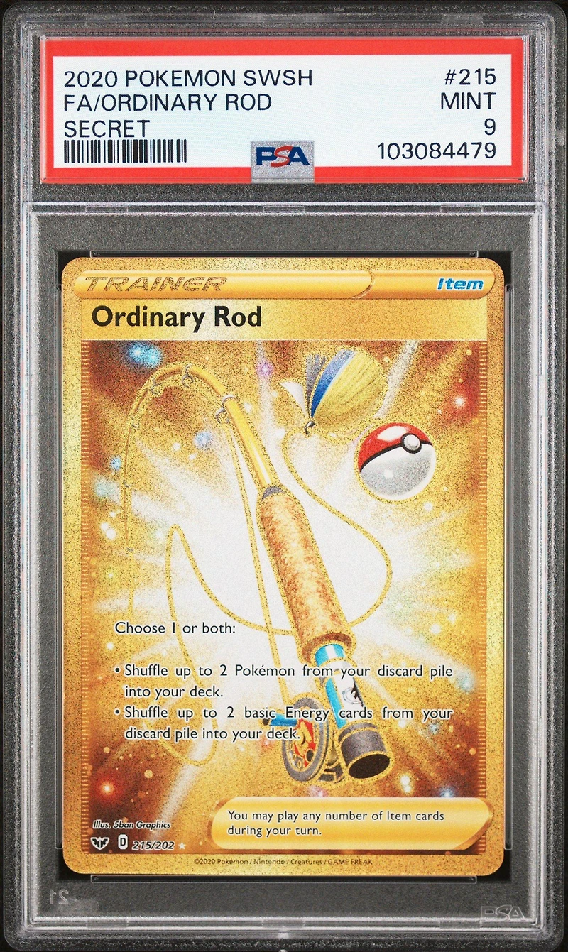 2020 Pokemon Sword & Shield 215 Full Art/ordinary Rod Secret PSA