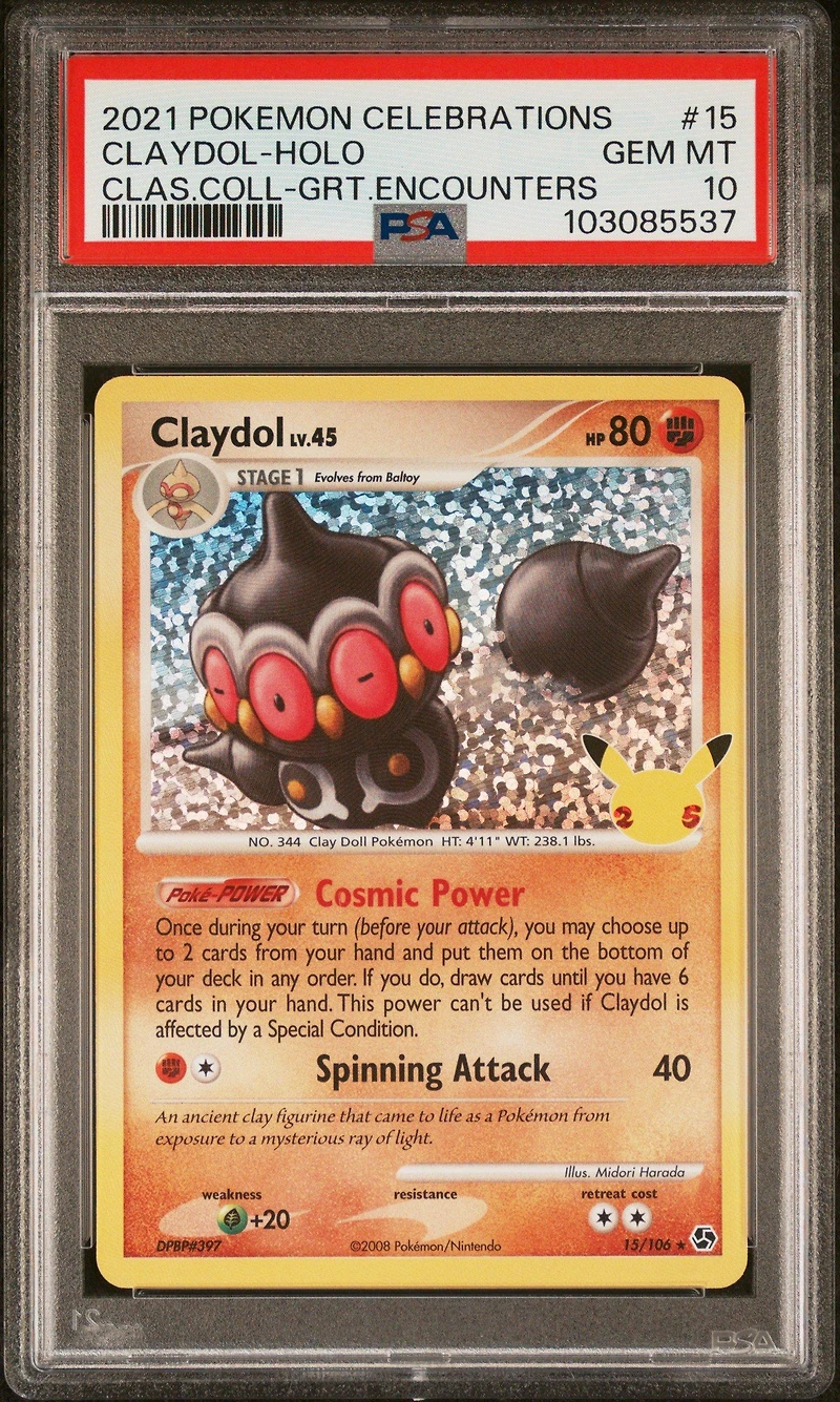 2021 Pokemon Celebrations Classic Collection 15 Claydol-holo PSA