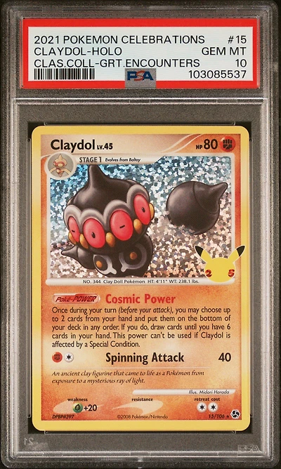 2021 Pokemon Celebrations Classic Collection 15 Claydol-holo PSA