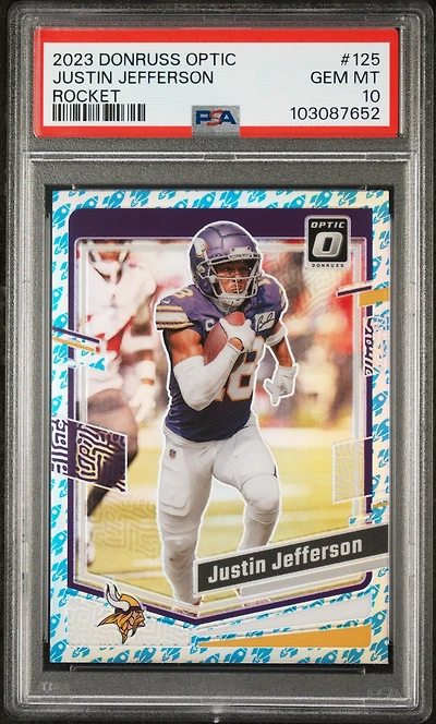 2023 Panini Donruss Optic 125 Justin Jefferson Rocket PSA 10