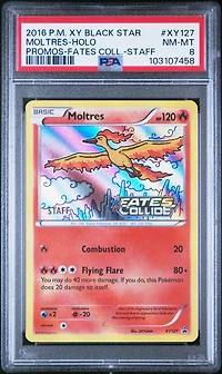 2016 Pokemon Xy Black Star Promo Xy127 Moltres-holo Fates Collide-staff PSA