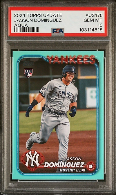2024 Topps Update Us175 Jasson Dominguez Aqua PSA 10