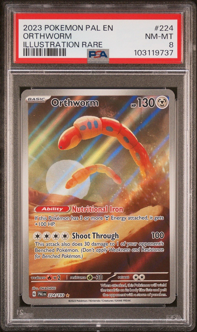 2023 Pokemon Pal En-paldea Evolved 224 Orthworm Illustration Rare PSA