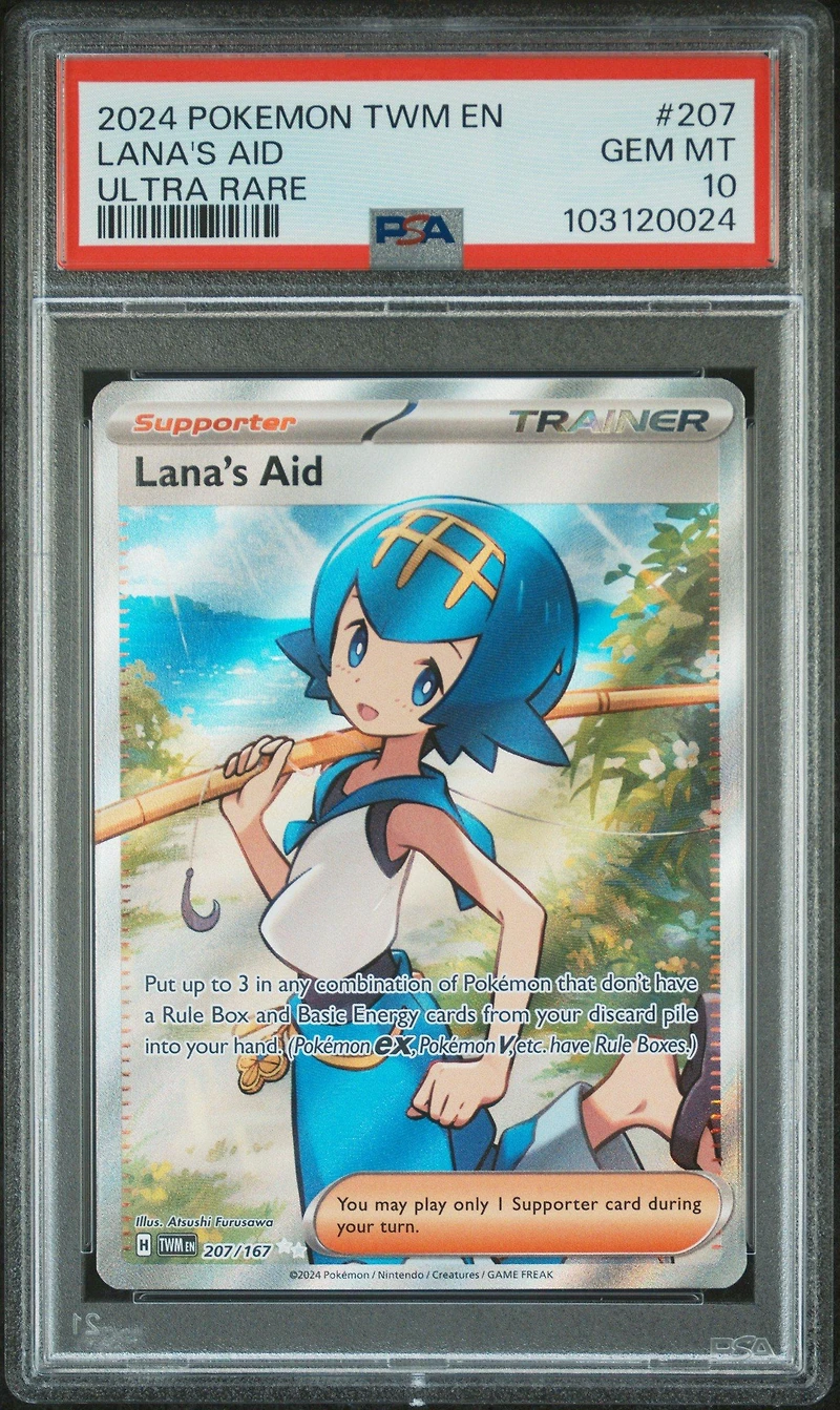 2024 Pokemon Twm En-twilight Masquerade 207 Lana's Aid Ultra Rare PSA