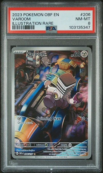 2023 Pokemon Obf En-obsidian Flames 206 Varoom Illustration Rare PSA