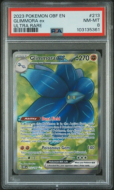 2023 Pokemon Obf En-obsidian Flames 213 Glimmora Ex Ultra Rare PSA