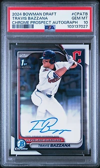2024 Bowman Draft Chrome Prospect Autographs Cpatb Travis Bazzana PSA