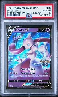2022 Pokemon Swsh Black Star Promo 223 Mewtwo V Pokemon Go V Battle Deck PSA