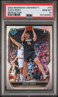 2022 Bowman Chrome University 79 Zach Edey Refractor PSA 10