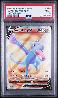 2022 Pokemon Sword & Shield Lost Origin 179 Full Art/aerodactyl V PSA