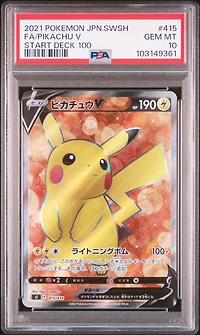 2021 Pokemon Japanese Sword & Shield Start Deck 100 415 Full Art/pikachu V PSA 10