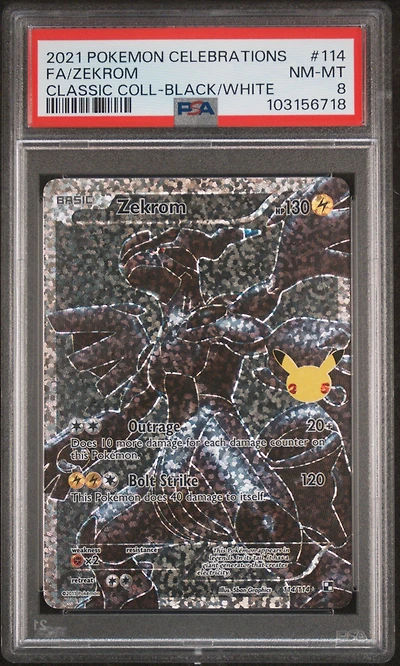 2021 Pokemon Celebrations Classic Collection 114 Full Art/zekrom PSA