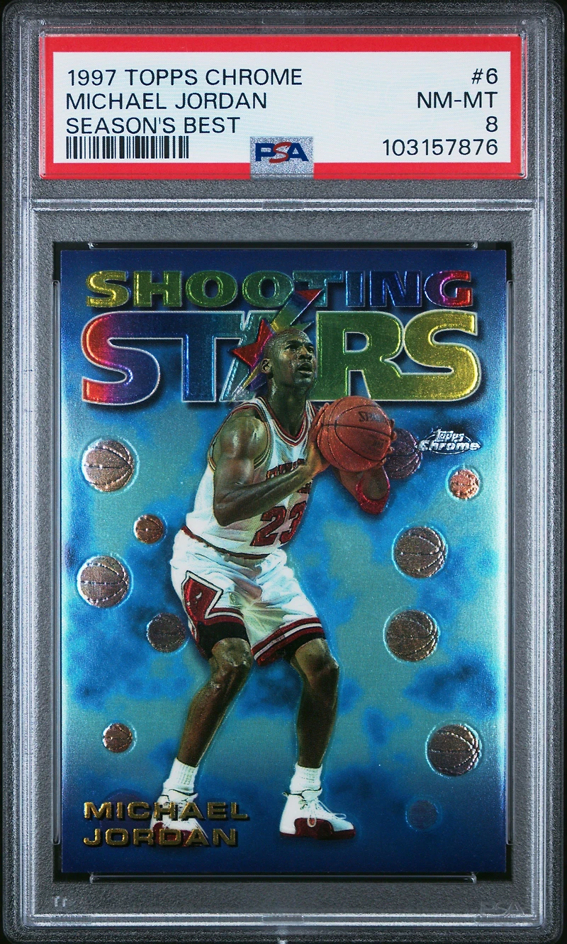 1997 Topps Chrome Season's Best 6 Michael Jordan PSA 8