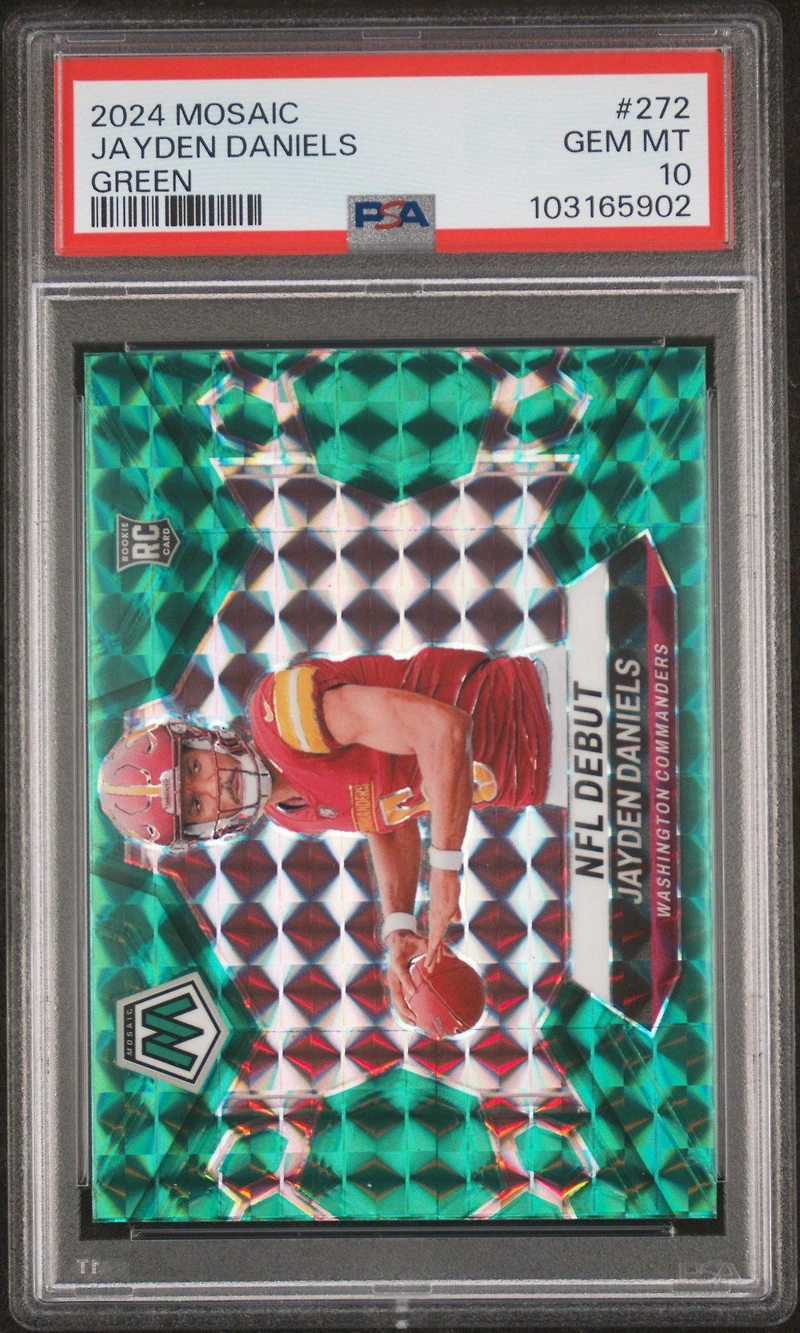 2024 Panini Mosaic 272 Jayden Daniels Green PSA