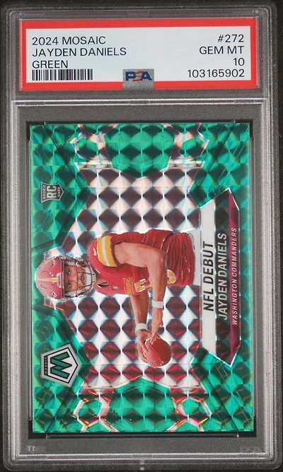 2024 Panini Mosaic 272 Jayden Daniels Green PSA