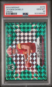2024 Panini Mosaic 272 Jayden Daniels Green PSA