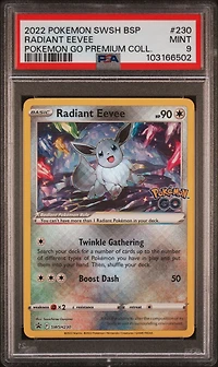 2022 Pokemon Swsh Black Star Promo 230 Radiant Eevee Pokemon Go Premium Collection Radiant Eevee PSA