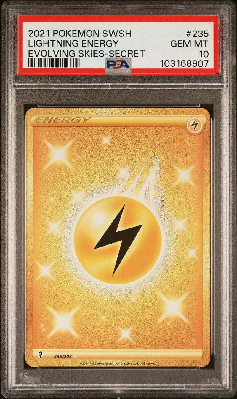 2021 Pokemon Sword & Shield Evolving Skies 235 Lightning Energy Secret PSA 10
