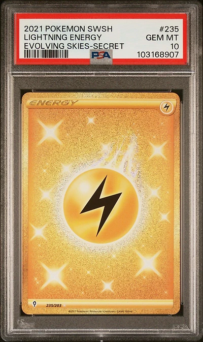 2021 Pokemon Sword & Shield Evolving Skies 235 Lightning Energy Secret PSA 10