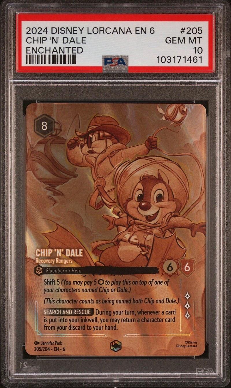 2024 Disney Lorcana En 6-azurite Sea 205 Chip 'n' Dale