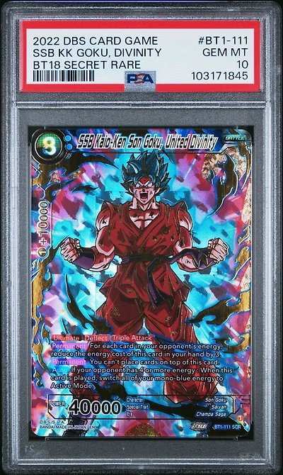 2022 Dragon Ball Super Card Game Series 18 Dawn Of The Z-legends Bt1-111 Ssb Kaio-ken Son Goku