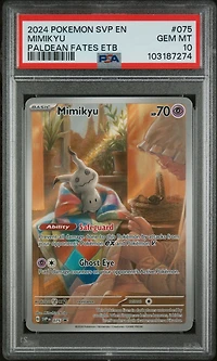 2024 Pokemon Svp En-sv Black Star Promo 075 Mimikyu Paldean Fates Elite Trainer Box PSA