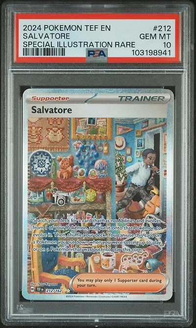 2024 Pokemon Tef En-temporal Forces 212 Salvatore Special Illustration Rare PSA