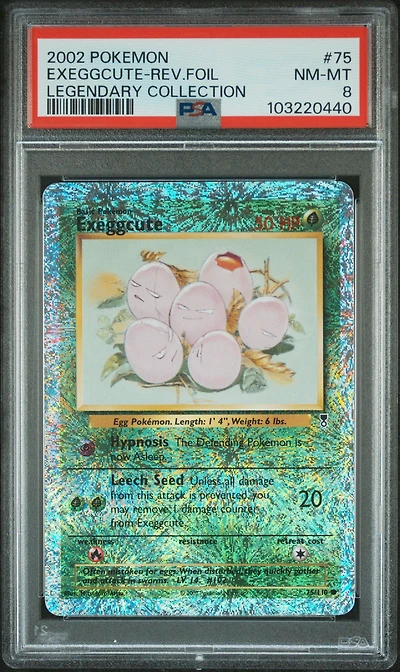 2002 Pokemon Legendary Collection 75 Exeggcute-reverse Foil PSA 8