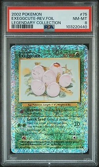2002 Pokemon Legendary Collection 75 Exeggcute-reverse Foil PSA 8
