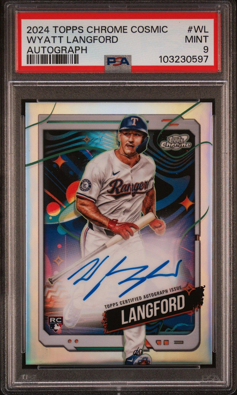 2024 Topps Chrome Cosmic Cosmic Chrome Autographs Wl Wyatt Langford PSA 9