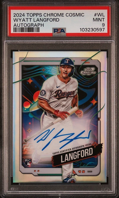 2024 Topps Chrome Cosmic Cosmic Chrome Autographs Wl Wyatt Langford PSA 9