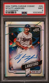 2024 Topps Chrome Cosmic Cosmic Chrome Autographs Wl Wyatt Langford PSA 9