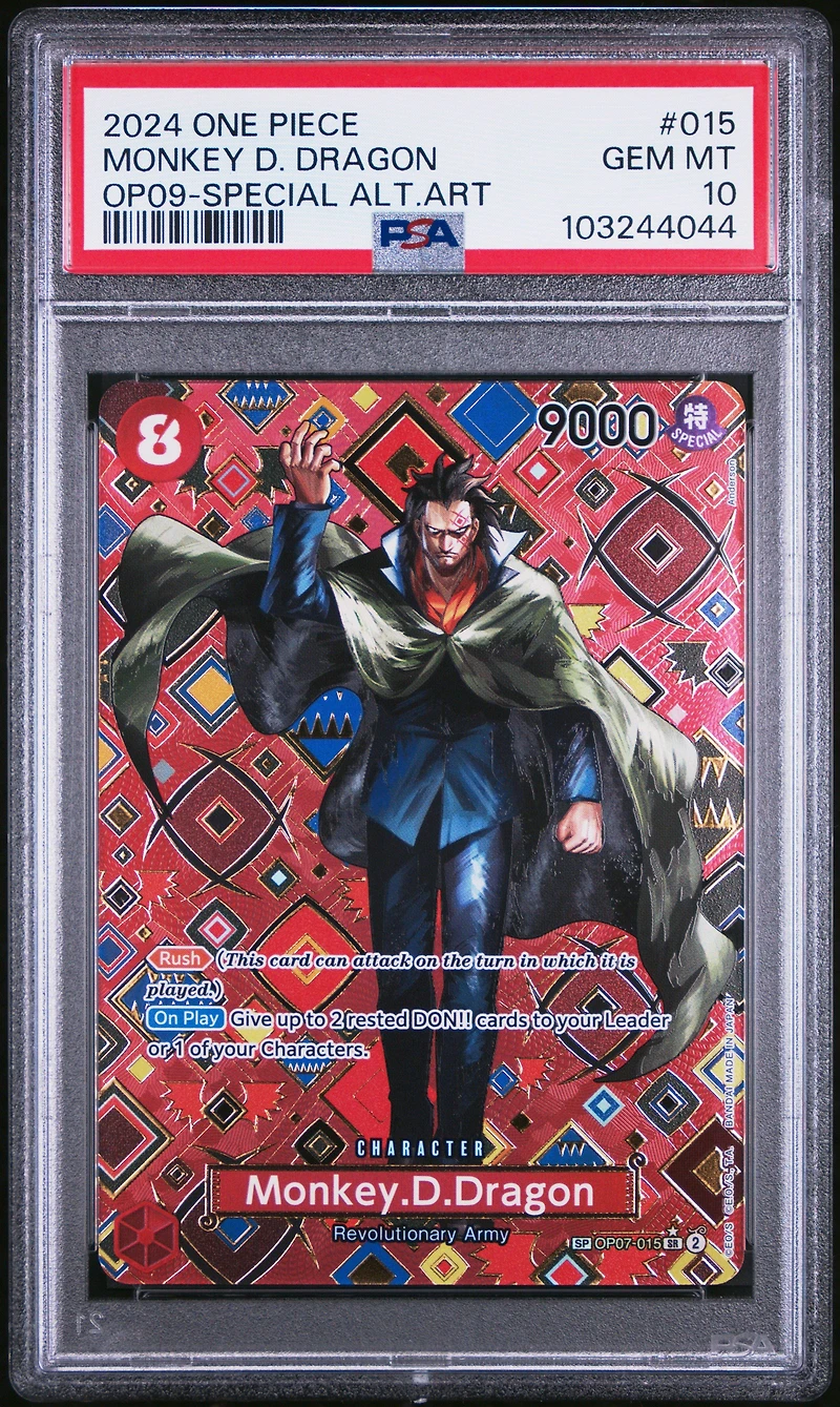 2024 One Piece Op09-emperors In The New World 015 Monkey D. Dragon Special Alternate Art PSA 10