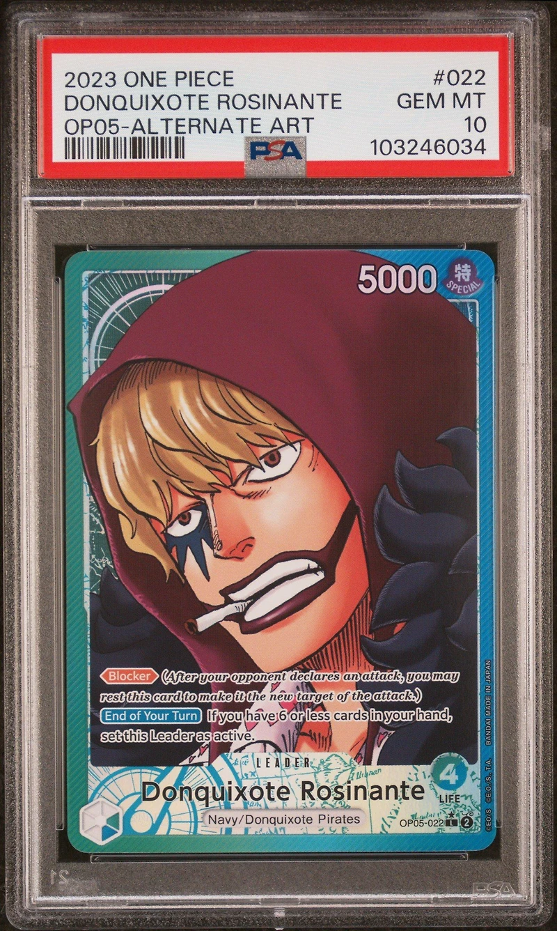 2023 One Piece Op05-awakening Of The New Era 022 Donquixote Rosinante Alternate Art PSA 10