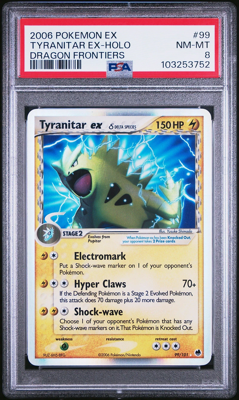 2006 Pokemon Ex Dragon Frontiers 99 Tyranitar Ex-holo PSA