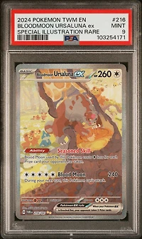 2024 Pokemon Twm En-twilight Masquerade 216 Bloodmoon Ursaluna Ex Special Illustration Rare PSA
