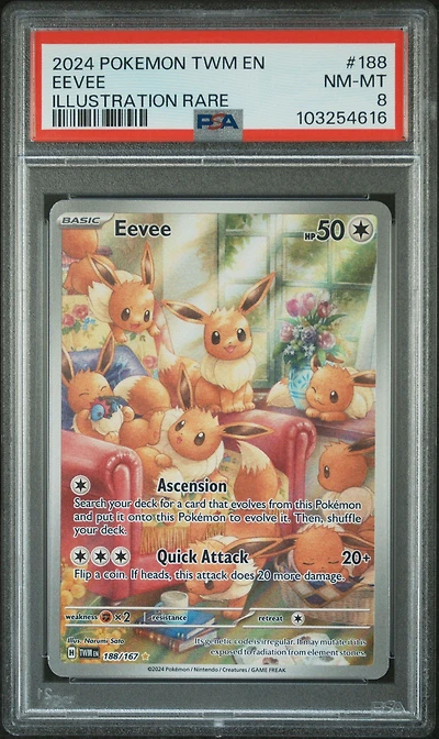 2024 Pokemon Twm En-twilight Masquerade 188 Eevee Illustration Rare PSA