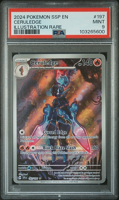 2024 Pokemon Ssp En-surging Sparks 197 Ceruledge Illustration Rare PSA