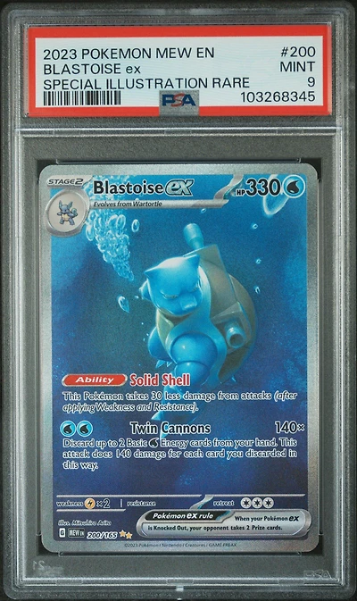 2023 Pokemon Mew En-151 200 Blastoise Ex Special Illustration Rare PSA