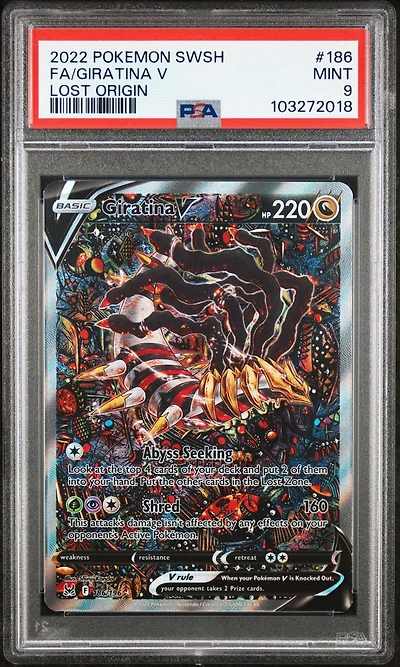 2022 Pokemon Sword & Shield Lost Origin Full Art/giratina V PSA