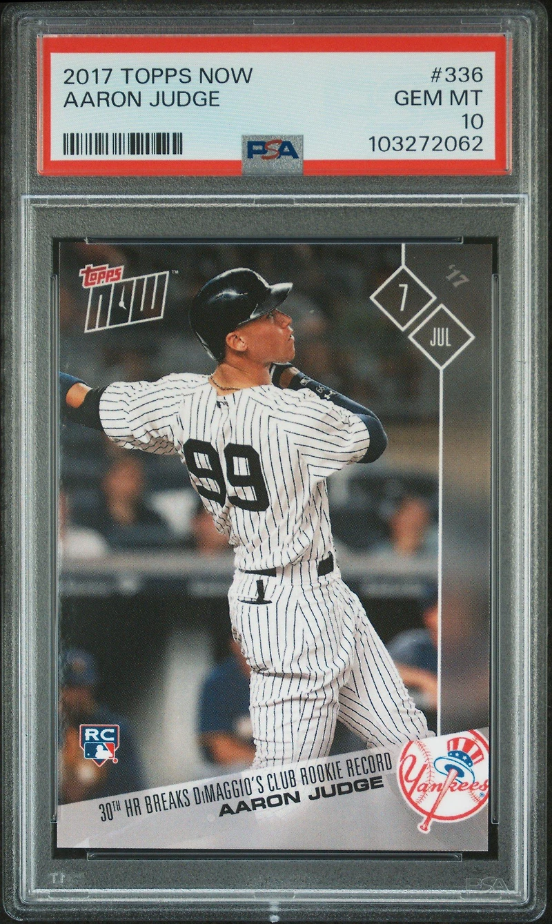 2017 Topps Now Aaron Judge PSA 10
