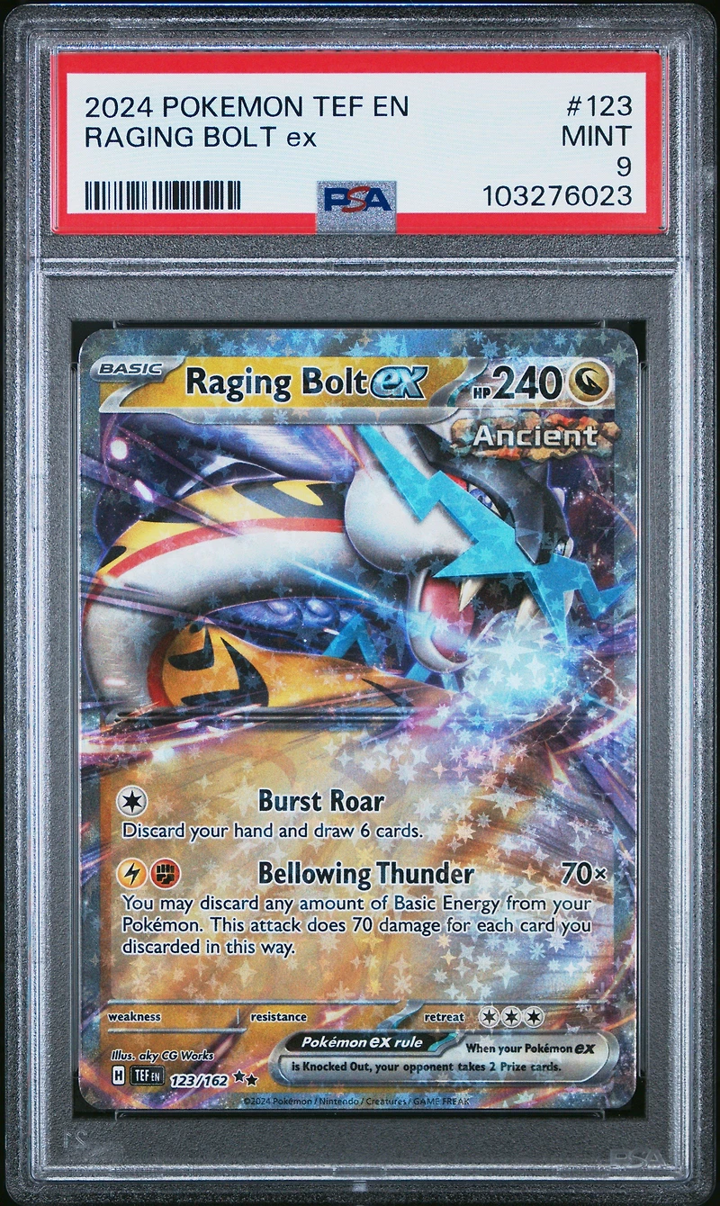 2024 Pokemon Tef En-temporal Forces Raging Bolt Ex PSA