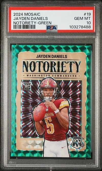 2024 Panini Mosaic Notoriety 19 Jayden Daniels PSA 10