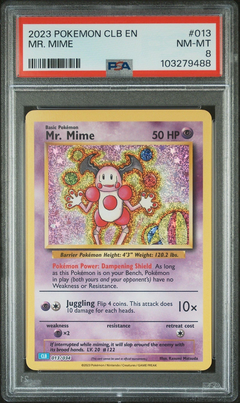 2023 Pokemon Clb-trading Card Game Classic Blastoise & Suicune Ex Deck 013 Mr. Mime PSA