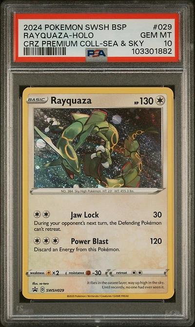 2024 Pokemon Swsh Black Star Promo 029 Rayquaza-holo Crown Zenith Premium Collection Sea & Sky PSA